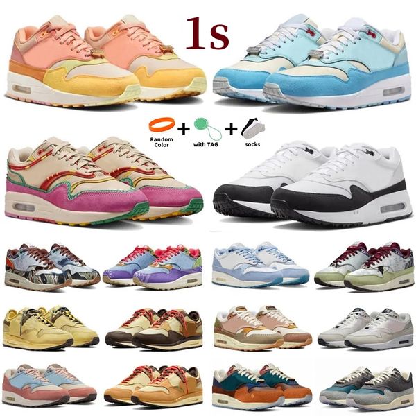 1 Men Women Running Shoes 87 Sneaker Shima Orange Frost Blue Gale Big Bubble Monarch Obsidian Urawa Familia Panda Volt Aqua Noise Monarch Fa