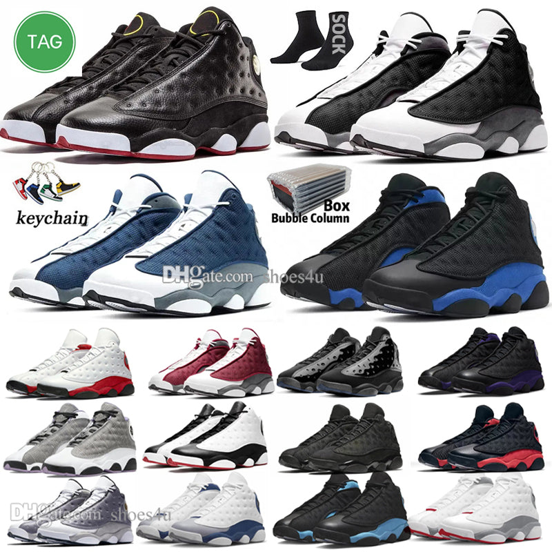 13s Men Basketball Shoes for Women 13 Black Flint Wheat Wolf Grey Playoffs Purple French Brave University Blue Bred Hyper Royal Mens Womens Trainers
