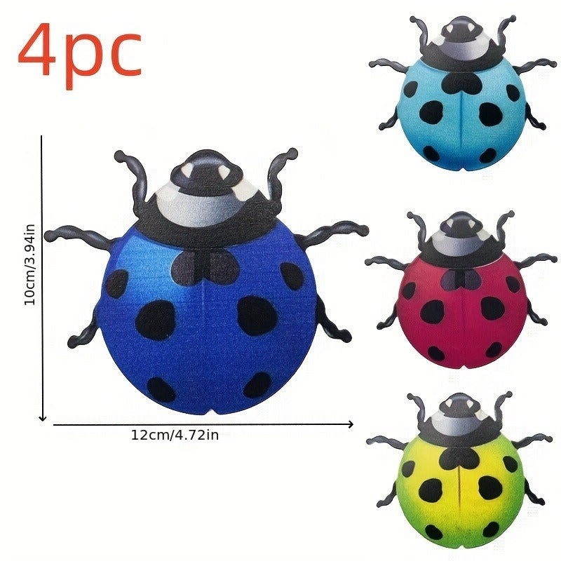TEMU 4pcs 12*10cm Metal Ladybug Garden Decor, Cute Ladybug Crafts For Yard, Living Room Decoration Outdoor Crafts, Wall Decoration, Holiday