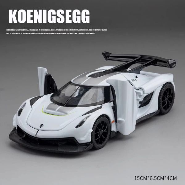 1:32 Koenigsegg Jesko Supercar Alloy Die Cast Toy Car Model Sound and Light Pull Back Children&#039;s Toy Collectibles Birthday gift