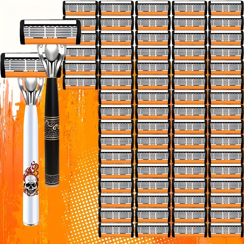 TEMU Luxurious And Trendy Men's Shaver With 72 Ultra-sharp And Durable Stainless Steel Blades For Smooth Shaving. 2 Anti-slip Handles That Are