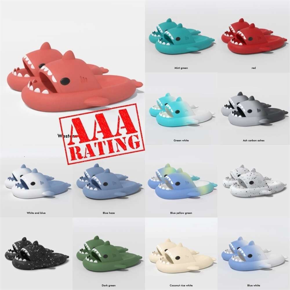 new foam runner designer shark slippers sliders men women kids slides pink blue grey pillow slides sandals soft thick cushion slipper cloud slide in
