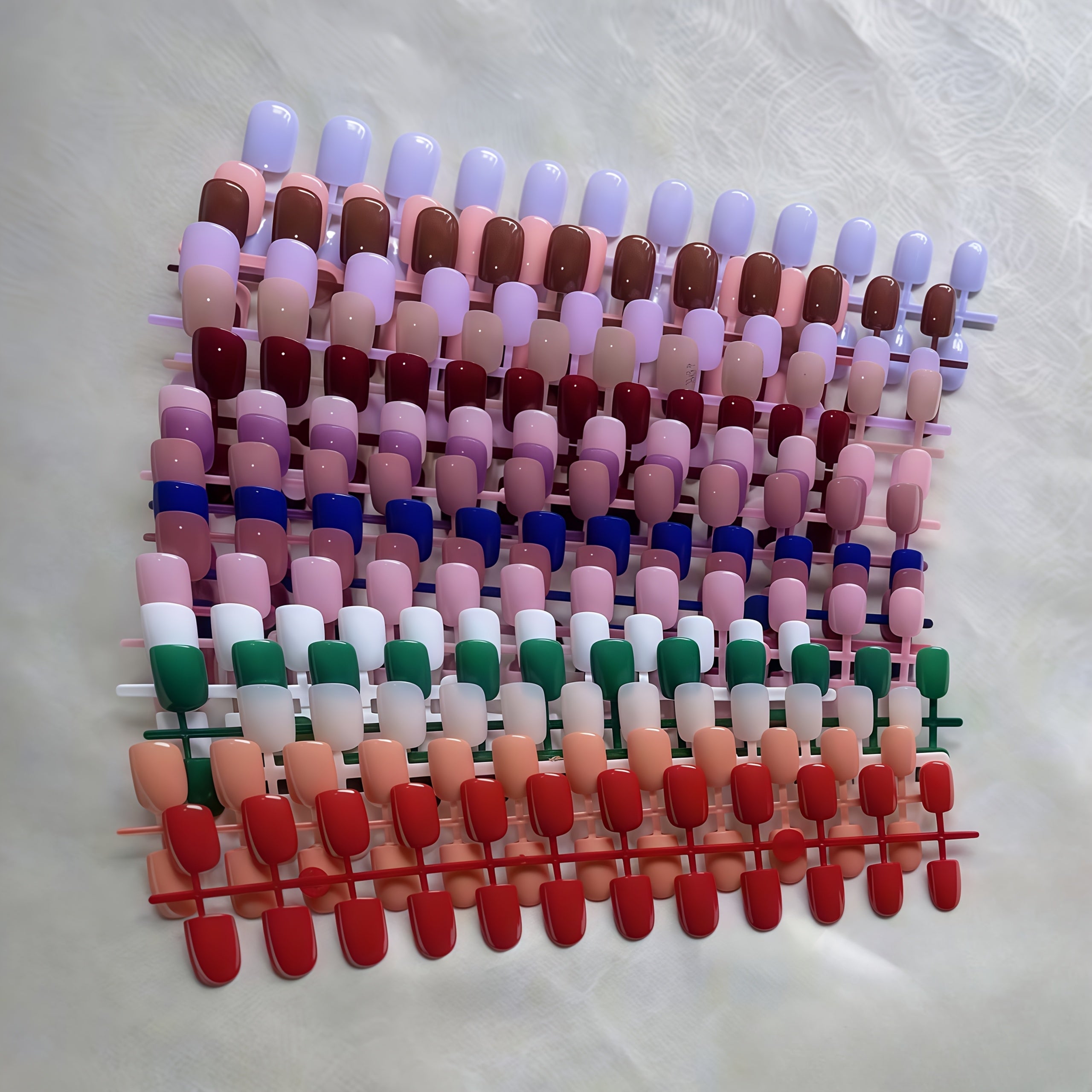 TEMU 120pcs Short Square Mixed Colors, 5 Strips Of Same Style In Different Colors, Glossy Surface, Beautiful , Sunlight , Reusable, Suitable For