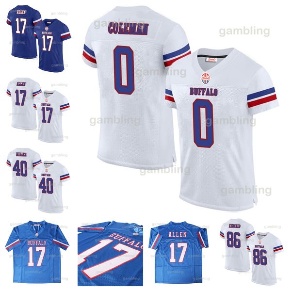 Mens-Youth-Women 2024 Custom Football Jerseys Keon Coleman Dalton Kincaid Josh Allen Damar Hamlin Dawson Knox Jim Kelly Jersey