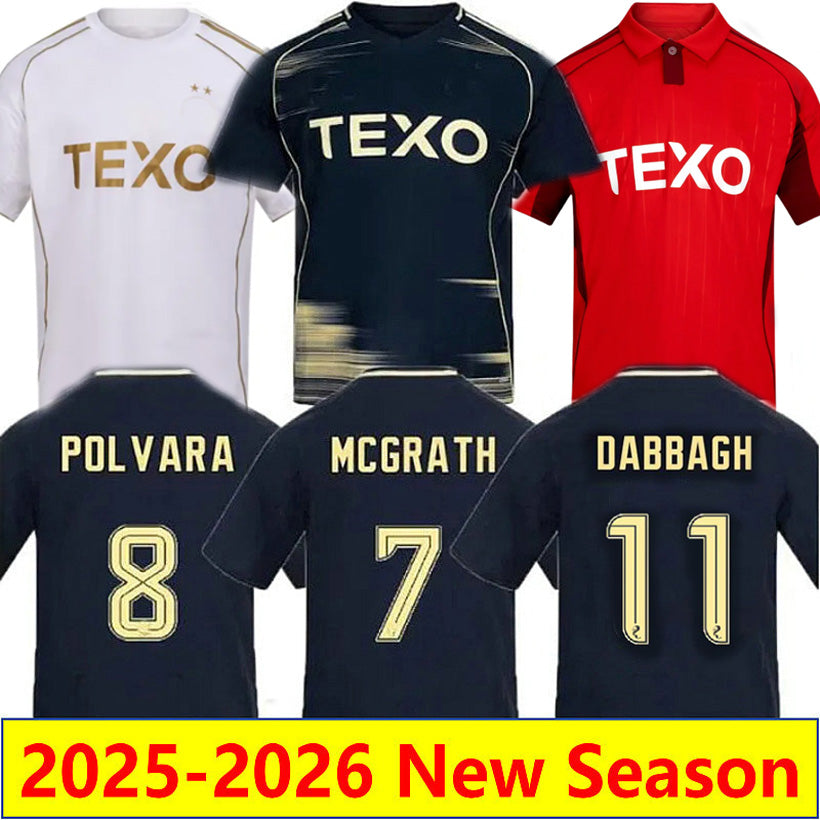 2025 2026 Aberdeen Soccer Jerseys 25 26 home away CLARKSON DEVLIN Football Shirts HELTNE NILSEN JENSEN maillots de foot McGRATH POLVARA MORRIS men k