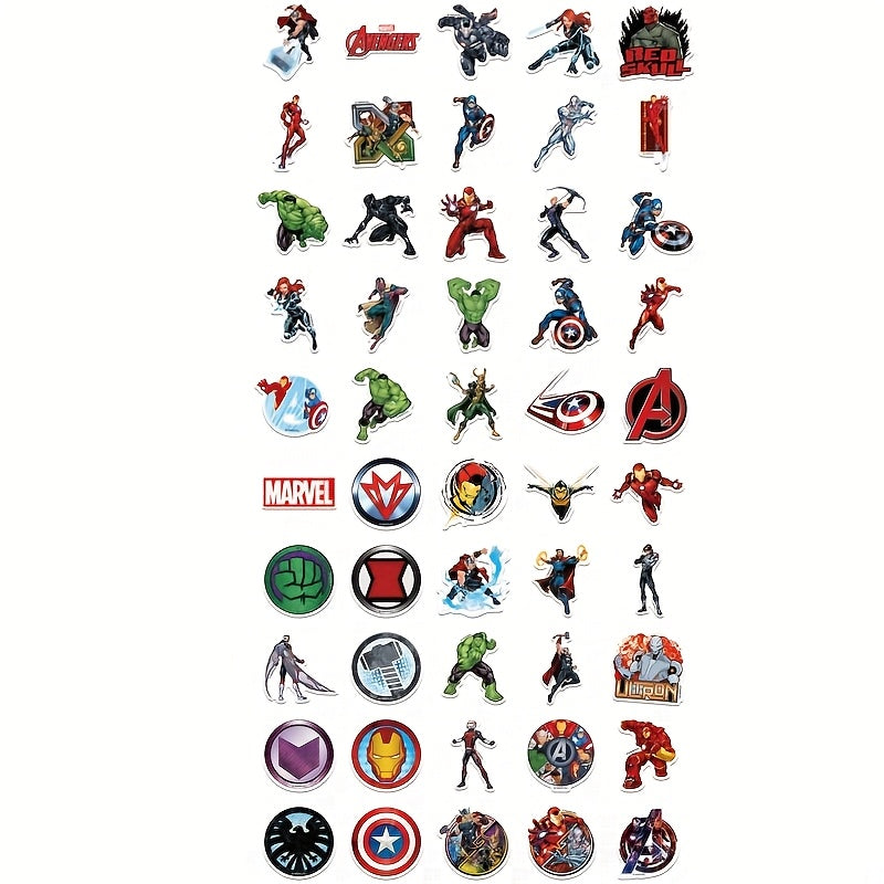 TEMU 50pcs Iron For Man & Captain America Stickers - Vibrant Cartoon Decals For Laptops, Phones, Water Bottles | Gift For Christmas & New Year,