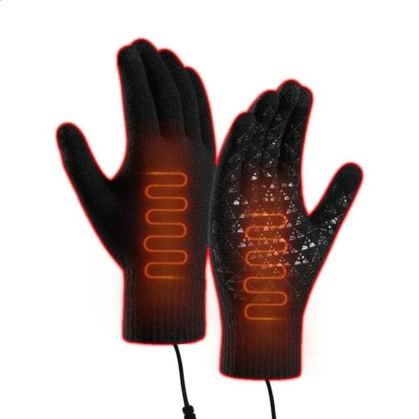 1 Pair USB Heating Gloves Rechargeable Electric Heating Gloves Screen Touch Warm Gloves Fishing Gloves For Outdoors Ski Moto 250117