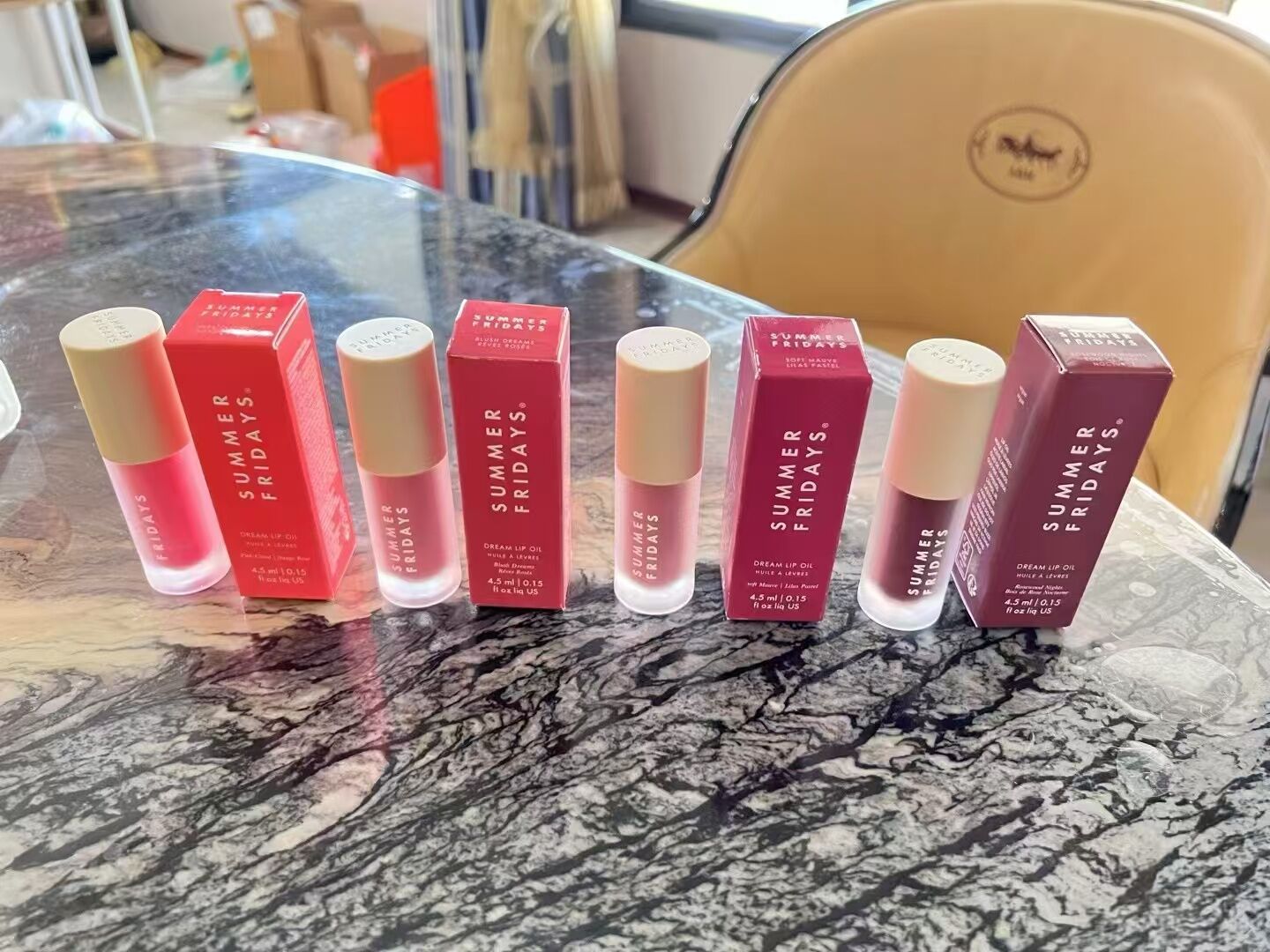 Makeup Lip Gloss Summer Fridays Dream Lip Oil 4.5g Liquid Lipstick Moisturizes Smooth Lips Glaze LipBalm Blush Dreams Pink Cloud Soft Mauve 4colors
