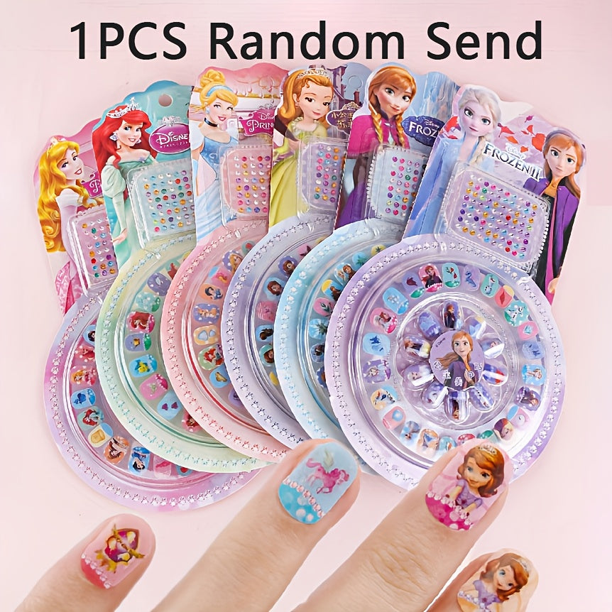 TEMU Nail Stickers - Frozen Anna, , - Random Cartoon Designs, Valentine’s Gift, S Girls Nail Art Decals (new-old Packaging)
