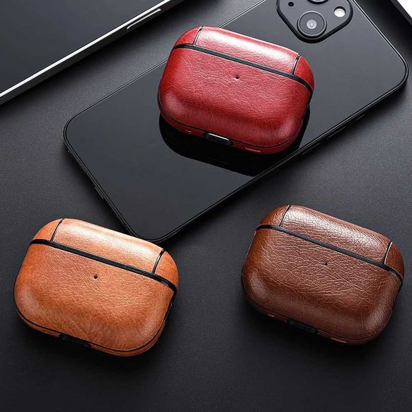 Suitable for AirPods Pro 2 Leather Solid Color Wireless Earphone Cover Suitable for AirPods 3 1 Second Generation Pro USB C Plastic Case M24