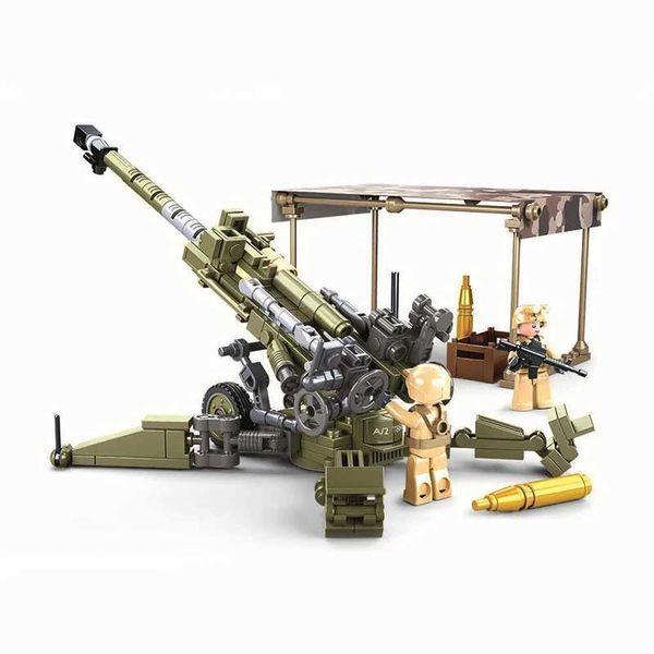 Sluban World War II Military Weapon M777 tralightweight Field Howitzers WW2 Model Building Blocks Kits Bricks Kids Toys Gifts Z250206