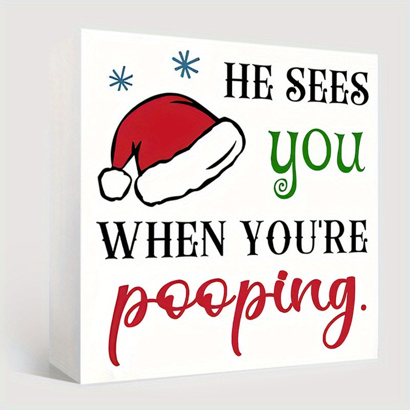 TEMU 1pc, Christmas , "he You You're Pooping" Red Hat, Pvc , 3d Decor, Desktop & , Humorous Christmas