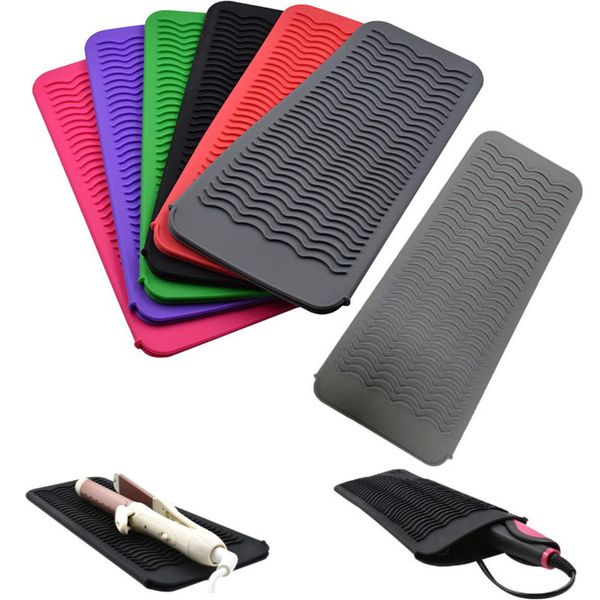Multi-Function Silicone Mat Pouch For Curling Iron Heat Resistant Protection Flat Iron Non-Slip Portable Travel Hair Straightener Sleeve For