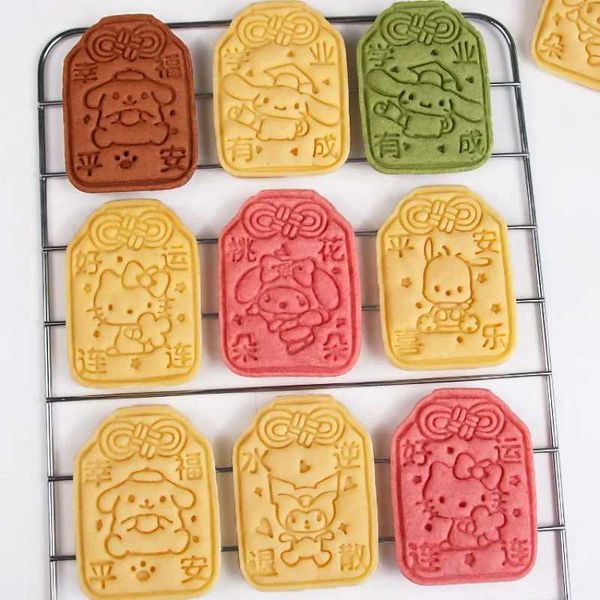 Cartoon Blessing Bag Cookie Mold Acrylic Cute Blessings Fondant Biscuit Molds Cookie Stamps Cake Decorating Baking AccessoriesC241030