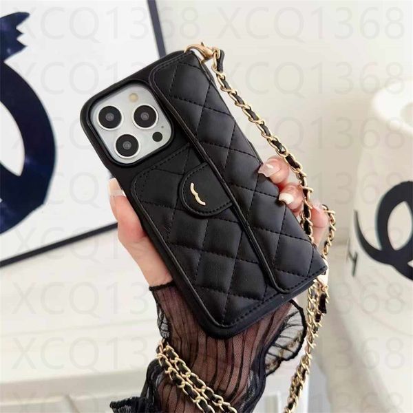 Designer Phone Case Luxury Leather iPhone Case Card Holder for Apple iPhone 16 Pro Max 15 15Pro 14 13 12 Pro 14 Plus Fashion Lanyard Wallet