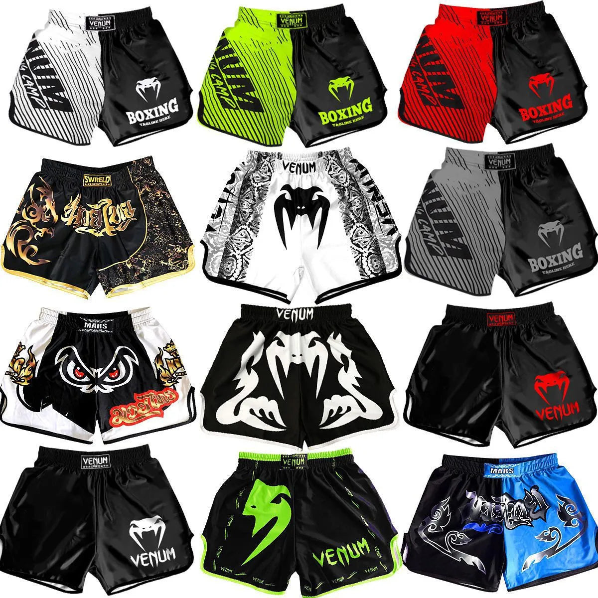 Designer Men&#039;s Shorts Training Muay Thai Fighting Fitness Combat Sports Pants Printed Boxing Clothing Mma Sweatpants Pretorian Boxeo