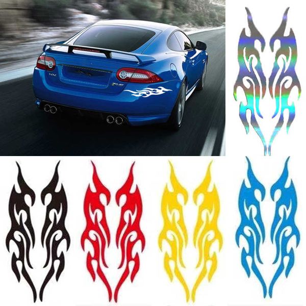 2PCS Car sticker modified flame car bumper hood rearview mirror head stickers cover scratches motorcycle decals