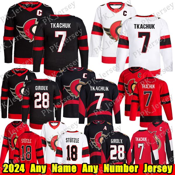 #7 Brady Tkachuk Reverse Retro hockey jersey #28 Claude Giroux Tim Stutzle David Perron Artem Zub Drake Batherson Thomas Chabot Carter Yakem