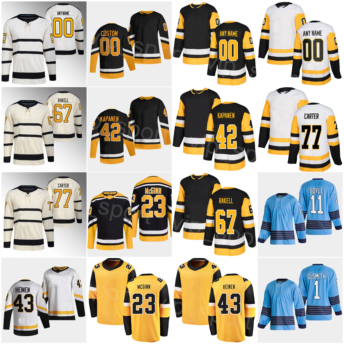 2023 Winter Classic Hockey 53 Teddy Blueger Jerseys Marcus Pettersson Casey DeSmith Brian Boyle Mark Friedman Rickard Rakell Jeff Carter Kasperi Kap
