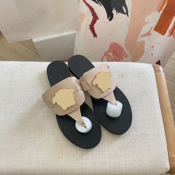 Ladies Flip Flops Beauty Head Flat Slippers Summer Three Dimensional Portrait Sandals Non-slip Indoor Outdoor Shoes with Box 35-42