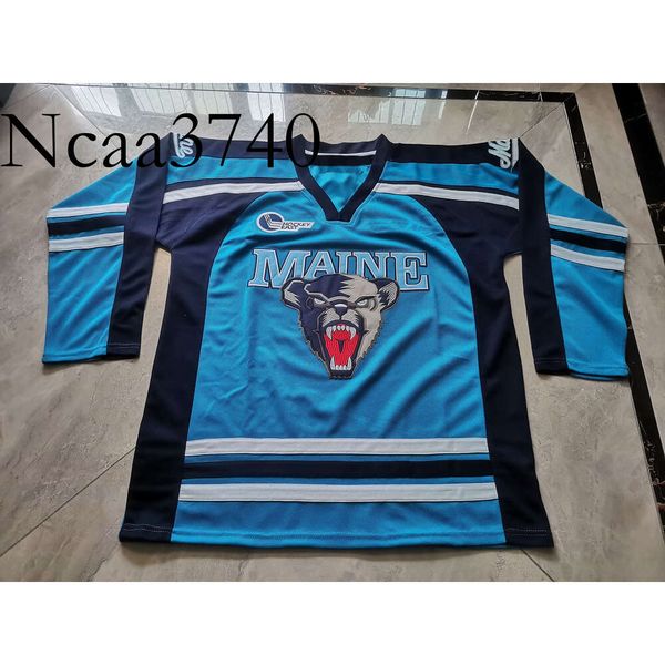 N374 Hockey jerseys Physical photos Maine Black Men Youth Women High School Size S-6XL or any name and number jersey