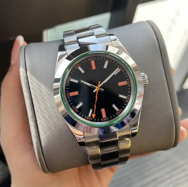 Antimagnetic Mens White Dial Designer Automatic 40Mm Stainless Steel 904L Sier Strap Sapphire Mirror Folding Buckle Luminous 100M Milgaus Watch AAA