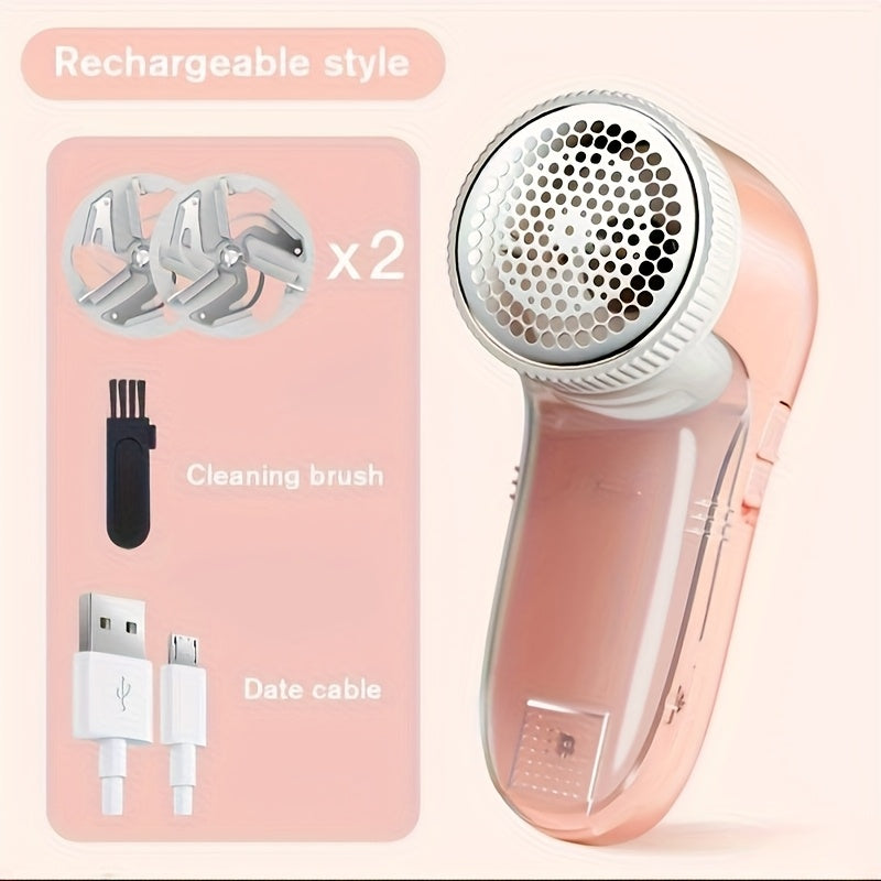 TEMU Usb Rechargeable Electric Lint Remover, Portable Shaver For Clothing, Furniture, And Carpet With Cleaning Brush, Effective Pill Fuzz Removal,