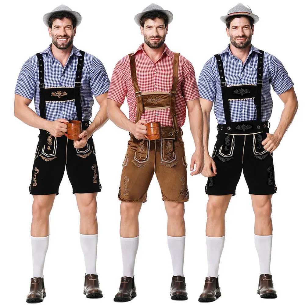 Anime Costumes Male Oktoberfest Lederhosen Come Bavarian Octoberfest German Beer Come Shirt Suspender Shorts Hat Cosplay Comes S2412237