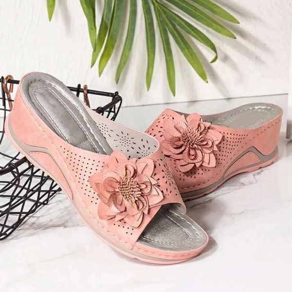 wer Lucyever Platform Wedges Heels Slippers Women Hollow Out Thick Sole Sandals Woman Summer 2022 Plus Size Casual Shoes 43 08b2
