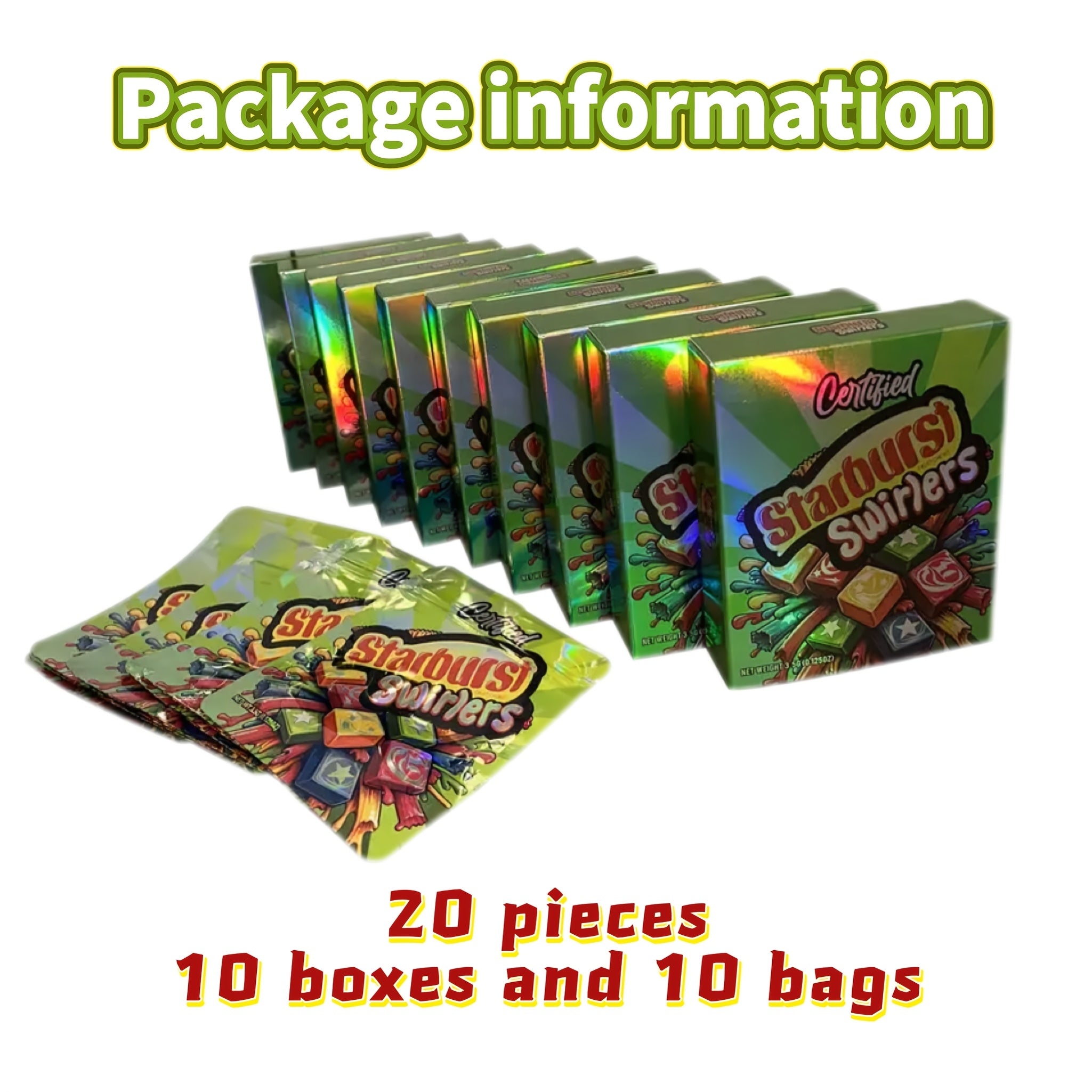 TEMU 20-40pcs 3d Holographic Starburst Treat Bags With Bonus Zipper Pouches - Waterproof, Reusable Gift Packaging For Retail Display & Parties,