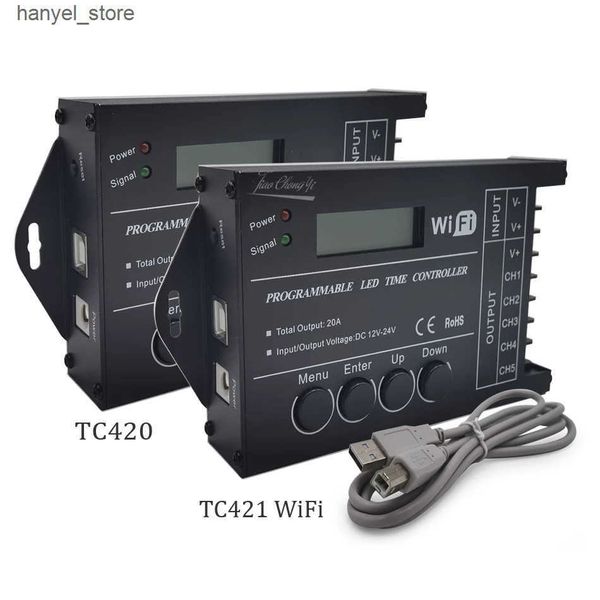 Game Controllers Joysticks TC420 TC421 Programmable 5CH RGB LED Strip Light WiFi Controller Dimmer DC12-24V Used for Aquarium Fish Tank Plan