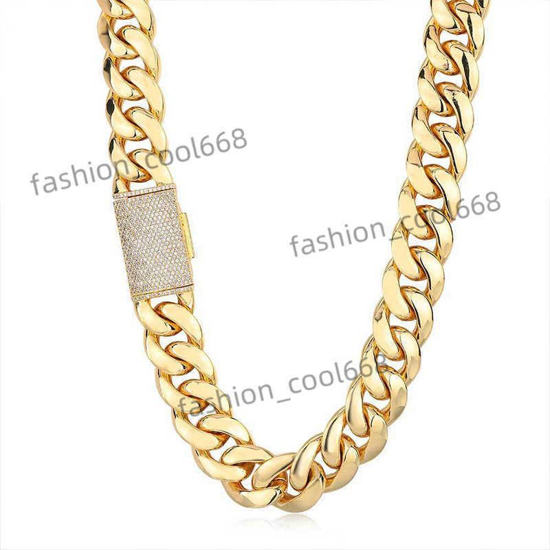 Hip Hop Jewellery Mens Thick Miami Cuban Necklace 28mm 24 inch 1kg 14k Gold Plated Plain 925 Silver Cuban Chain