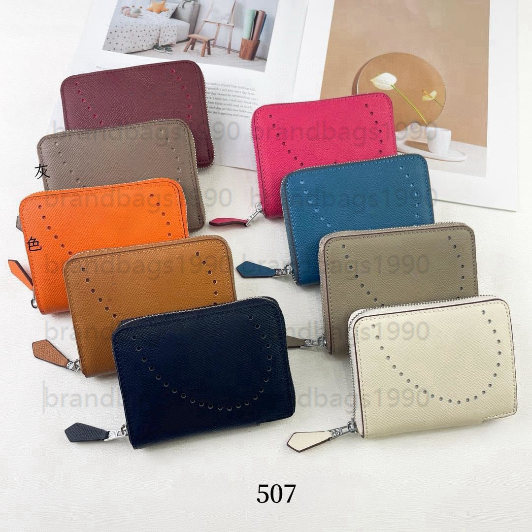 Short Zipper Wallet Designer Purse Hollow Out Card holders fashion Genuine leather With box