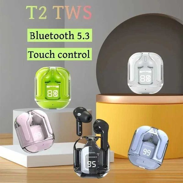 New T2 TWS Wireless Settings Transparent ENC Power Digital Display Stereo Earphones Suitable for All Smartphones Y241031