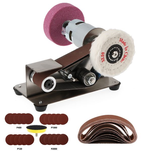Sanders Mini Electric Belt Sander DIY Angle Blade Sharpening Machine Polishing Grinding Desktop Cutter Edges Power Tool 230106