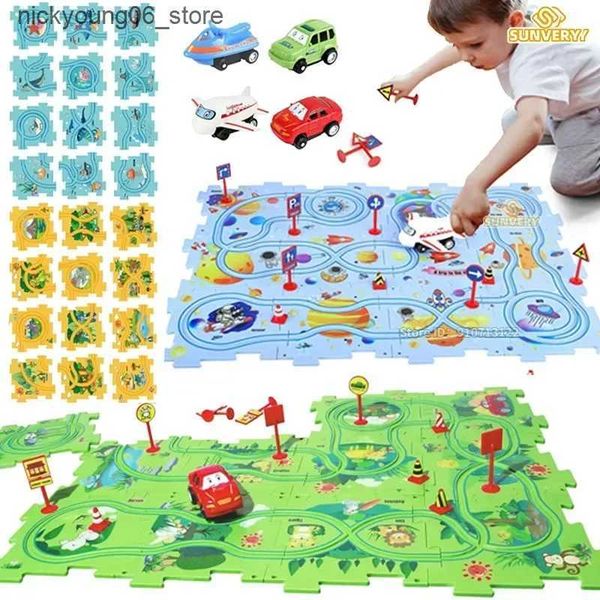 3D Puzzles Trackmates Kids Car Track SetPuzzle Racer Kids Car Track SetNukids Puzzle Racer Car Rail SetPuzzle Track Cars Play Sets L240910