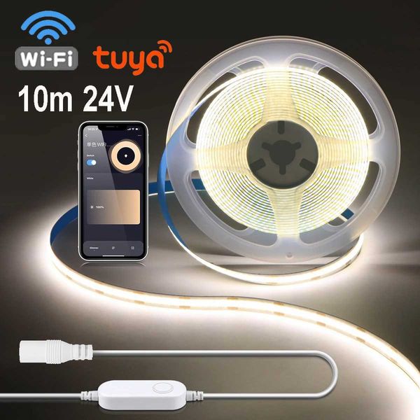 24V COB LED Strip Light Tuya Smart Wifi LED Tape Lamp Home Room Kitchen Cabinet Corridor Wall Mirror Backlight Lighting Ribbon CL24815