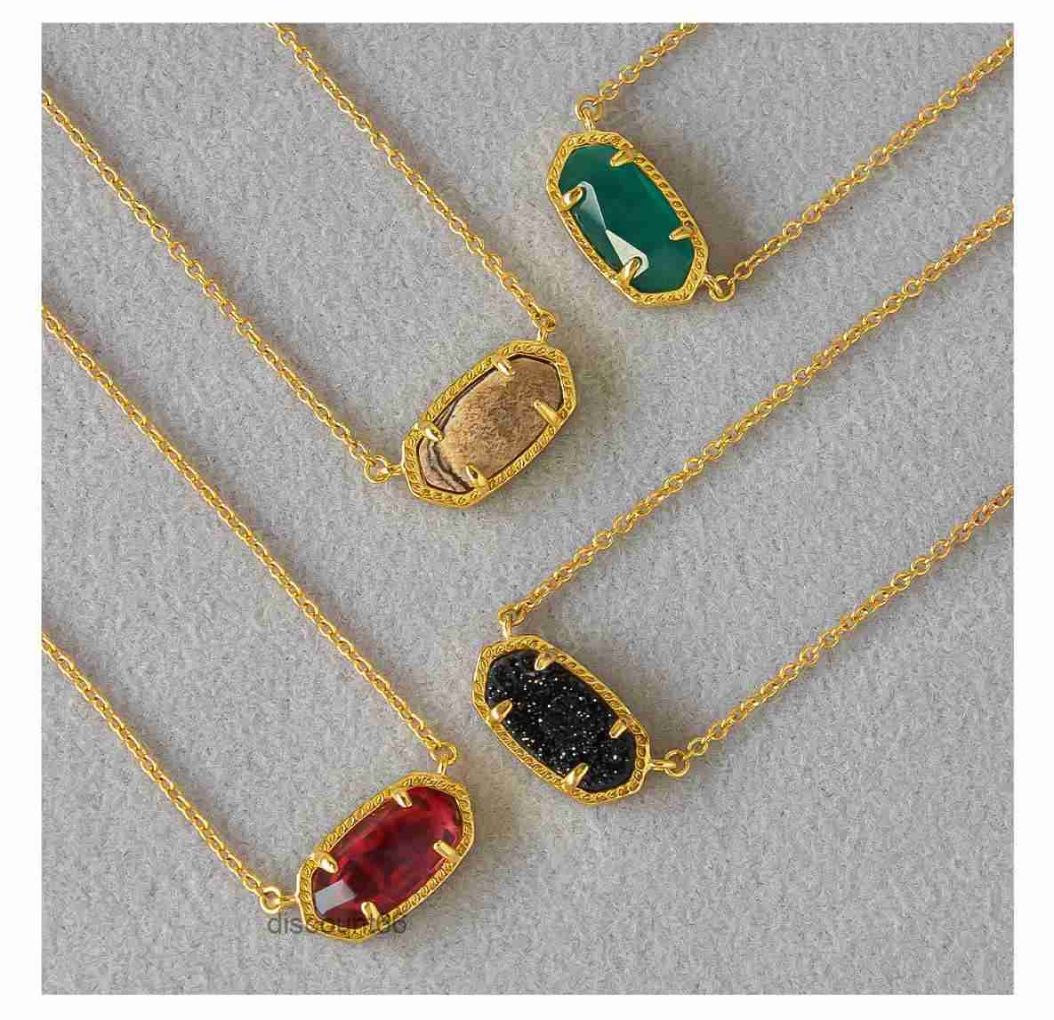 Elisa Fashion Geometric Oval Small Cat Ears Cool Black Crystal Tooth Collar Pendant KS Necklaces Designer Jewelry Ken S Necklace A3