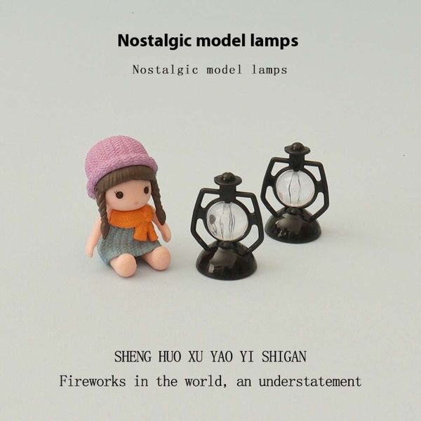 Creative mini ornaments, miniature simulation lighting fixtures, cute dolls, girls, baby house decorations, micro landscapes, and landscapin