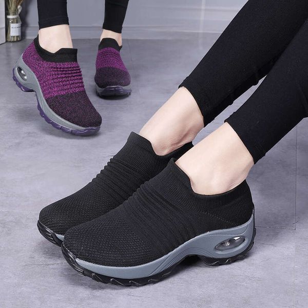 Women Platform Woman Casual Cushion Ladies Comfortable Low Top Sock Sneakers Non-slip Walking Shoes