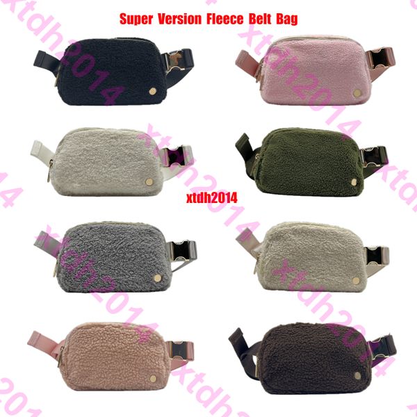 Fleece Yoga bag everywhere fleece belt bag xtdh2014 outdoor sports bags Women Men Winter plush Waist ladies sport Gym Elastic Adjustable Str