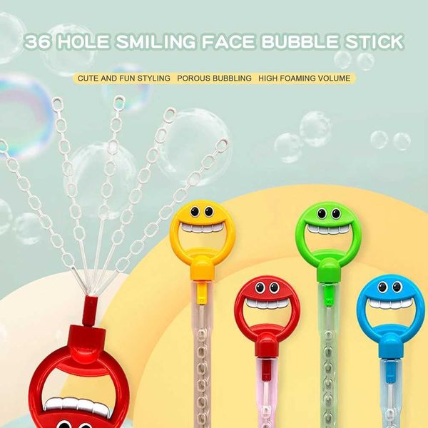 Sand Play Water Fun 36 Hole Smiling Face Bubble Wand for Kids 3-12 Outdoor Game Toy Big Monster Face Bubble Machine for Party Favors Birthda
