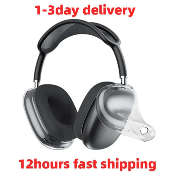 for Max Bluetooth Earbuds Accessories Transparent TPU Solid Silicone Waterproof Case Airpod Headphones Headset Cover Case