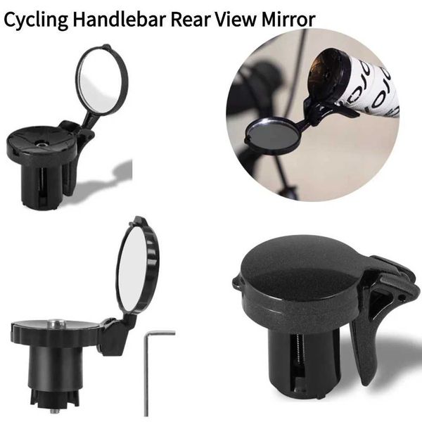 Universal bicycle rear view mirror for MTB road bicycle accessories with adjustable rotating handle and rear view mirror after dropping the