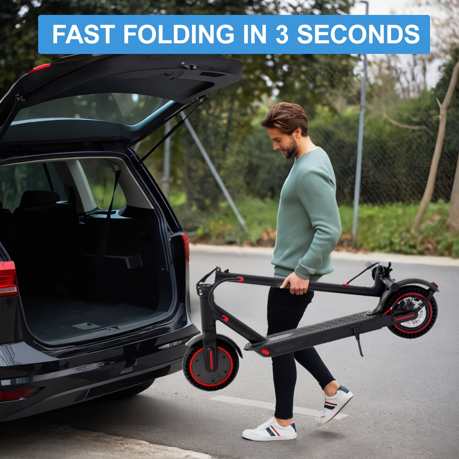 TEMU 8.5 Inch Foldable Electric Scooter For Adults With Led Display Motor For 350w, 10.4ah Lithium Battery, , 15 - Range And Load Capacity Of 120 ,