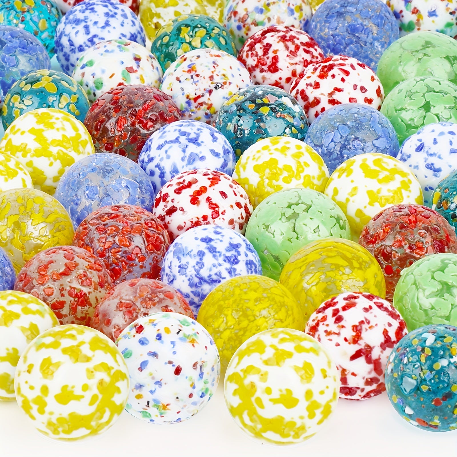 TEMU 60pcs Colorful Glass Marbles, 0.63inch Bulk Glass Marbles, Glass Marble Games, Retro Games Toys Vase Fillers, Home Decor, Potted Plant