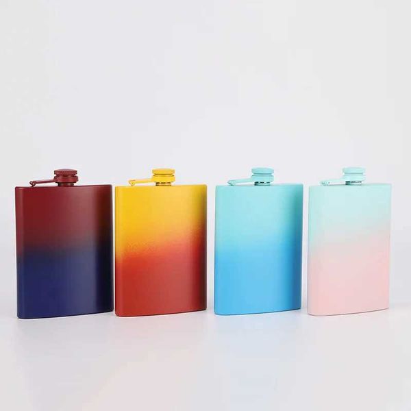 Hip Flasks 6OZ colorful Portable 304 SS Flagon black Whiskey Vodka Wine Pot Hip Flask Alcohol Drinking Bottle bar party outdoor utensil H241
