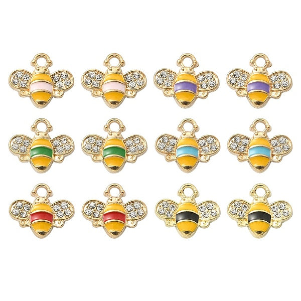 12pcs 6 Farben Legierung Emaille Charms