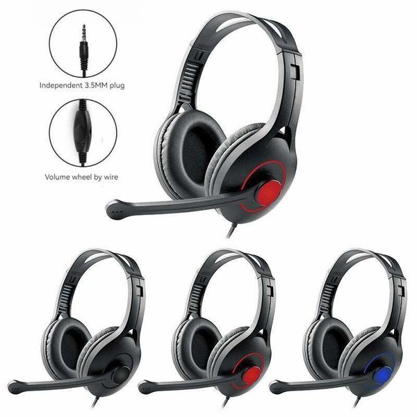 Headset Wired Desktop Computer Single Plug Notebook Network Class Gaming Headset E-sports PUBG Headphones Double Plug Headset T-153