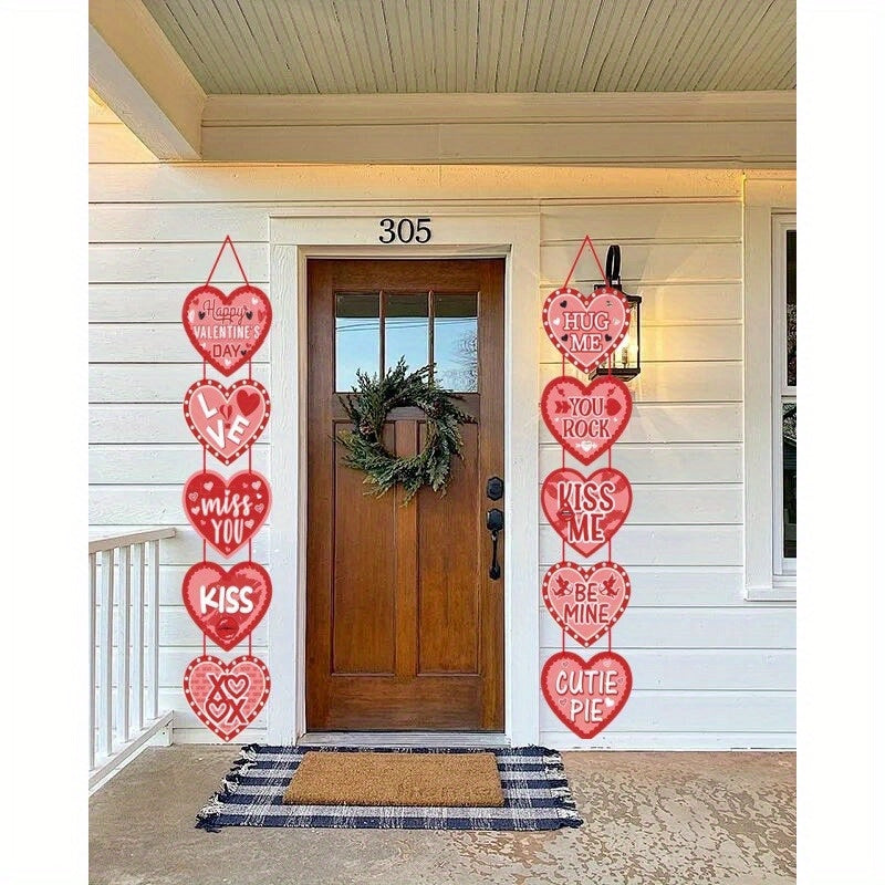 TEMU 2025 's Day Theme Hanging, Party Decoration Banner, Wedding, Engagement Decoration Pull Flag, Wedding Decoration Pendant, Couple Home Decoration